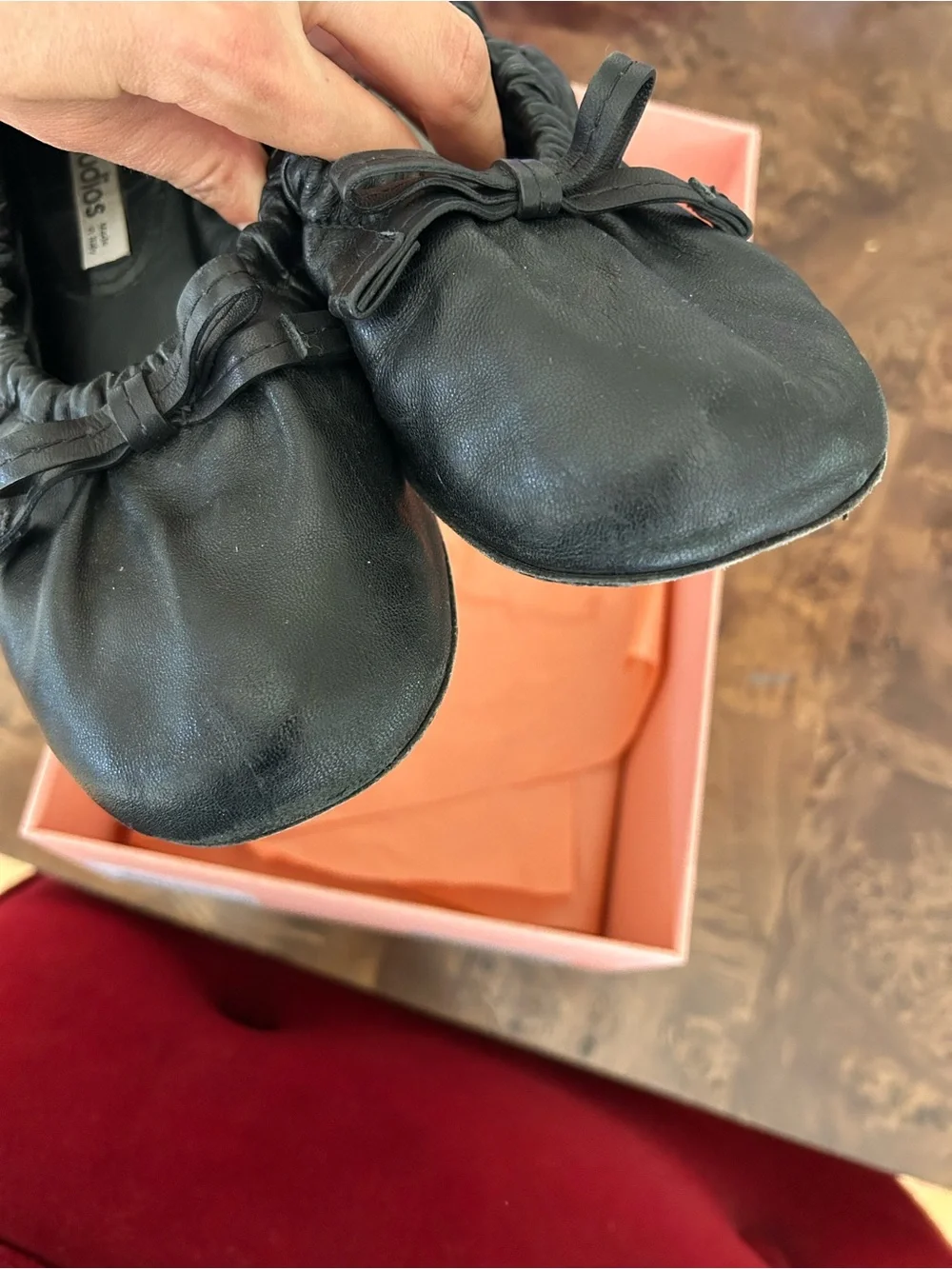 Acne Studios Black Leather Ballet Flats